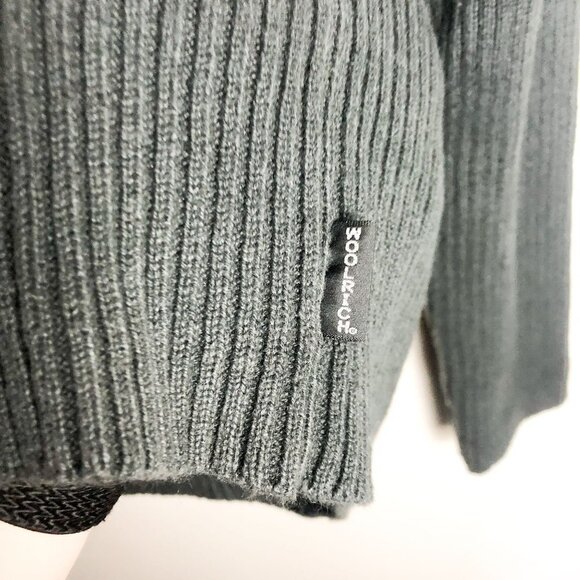 Woolrich Chunky Ribbed Knit Quarter Zip Pullover Womens XL black - Picture 9 of 11